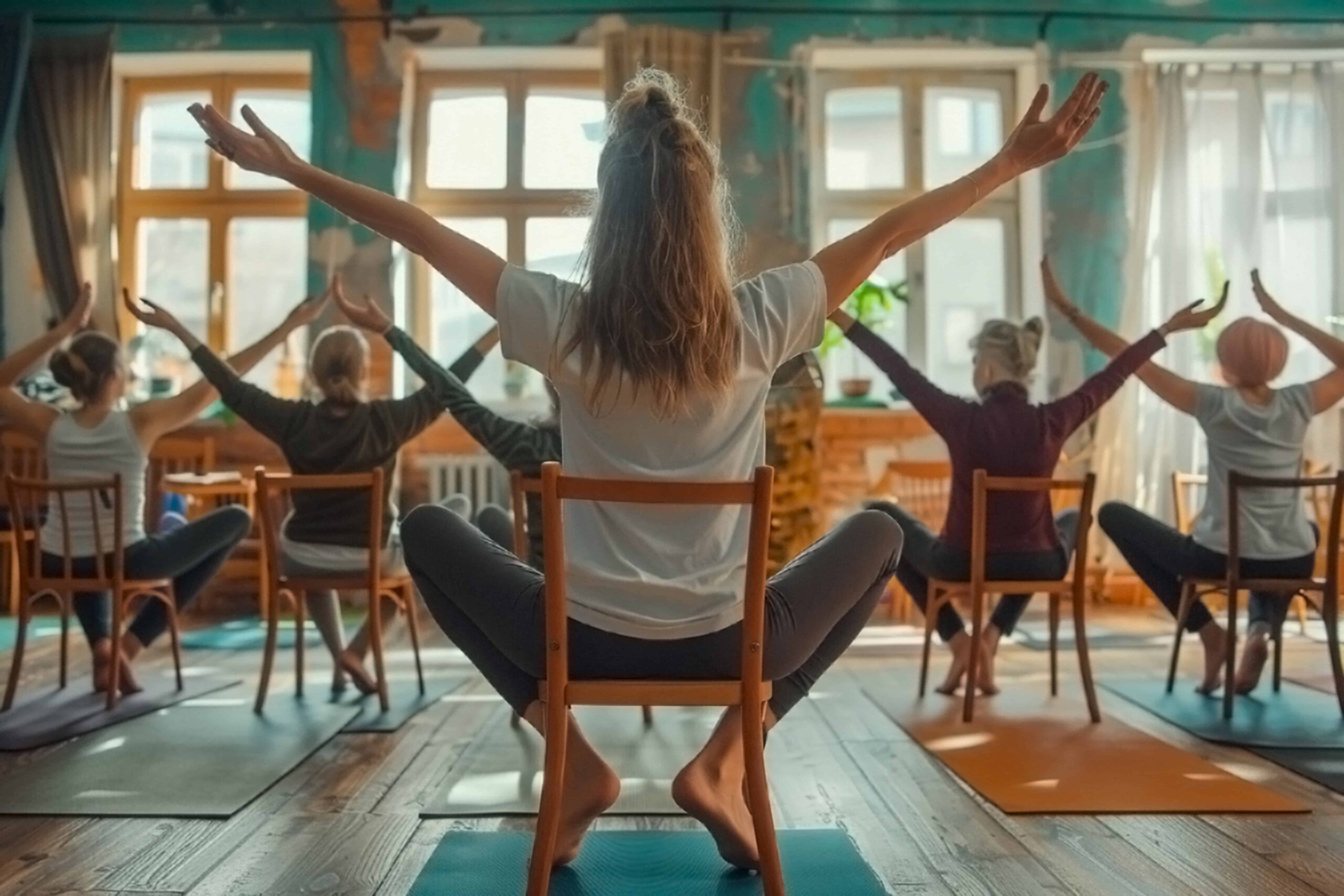 Mensch auf Stuhl sitzen